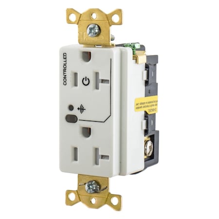 Hubbell Wiring Device-Kellems Straight Blade Receptacle, 5-20R, 20 A, 125V AC, 2 Pole, 3 Wire, Grounded HBL5362RFC1W